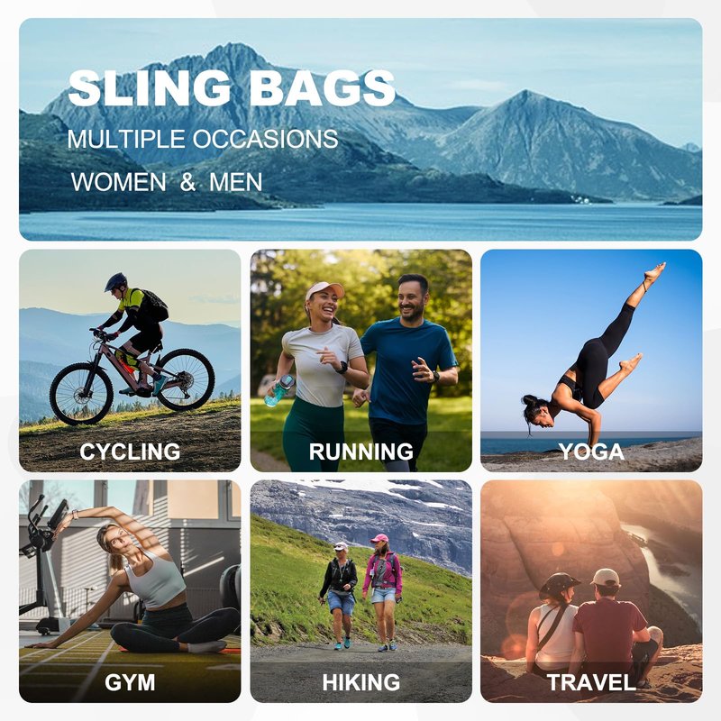 SUIKIHUM Convertible Sling Bags for Women Men, Lightweight Crossbody Backpack Daypack Fit for 11" Tablet for Casual Travel Sport Hiking (Yellow)