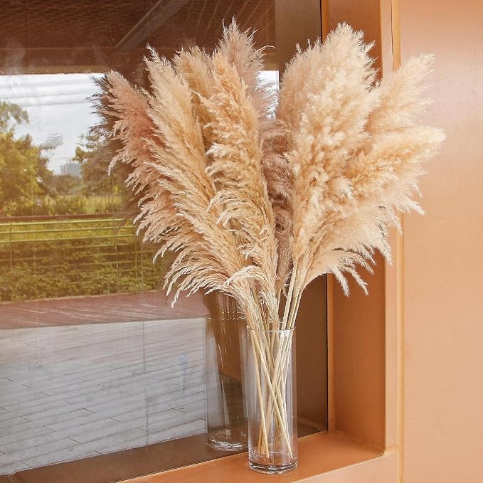 40" Tall Pampas Grass – 16 Stems Natural Pompas Grass for Wedding, Party, Farmhouse, and Boho Home Decor