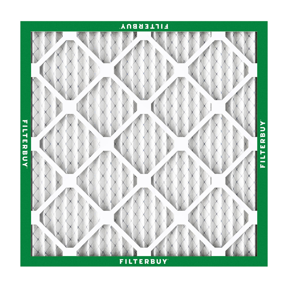 Filterbuy 20x20x1 Air Filter MERV 8 Essential Dust & Allergy Defense (12-Pack), Electrostatic Pleated HVAC AC Furnace Filters Replacement, Made in USA (Actual Size: 19.50 x 19.50 x 0.75)