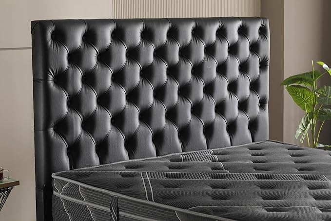 Ottomanson Queen 13" Luxury Black vSilver Eurotop Mattress - Inspired by The Space Race - Medium-Firm Hybrid Comfort - Made in USA - Premium Quilted Cover - Fiberglass-Free - Bed in a Box