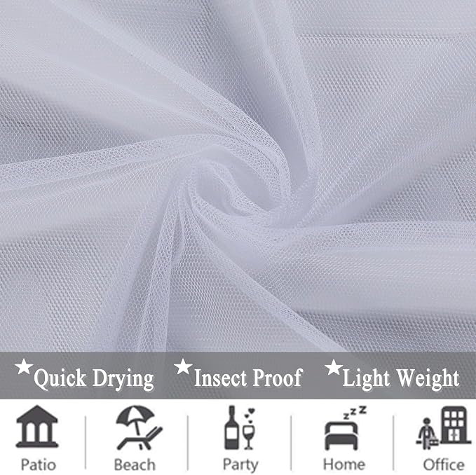 Patio Screen Mesh Outdoor Curtains Waterproof Sheer Lightweight Bug Netting