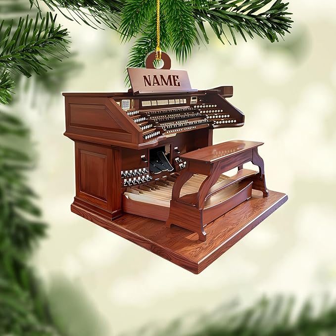 Mostefy Personalized Organ Christmas Ornament 2025, Custom Name Musical Instrument Holiday Decoration, Unique Pipe Organ Keepsake Gift for Musicians & Music Lovers (Organ1)