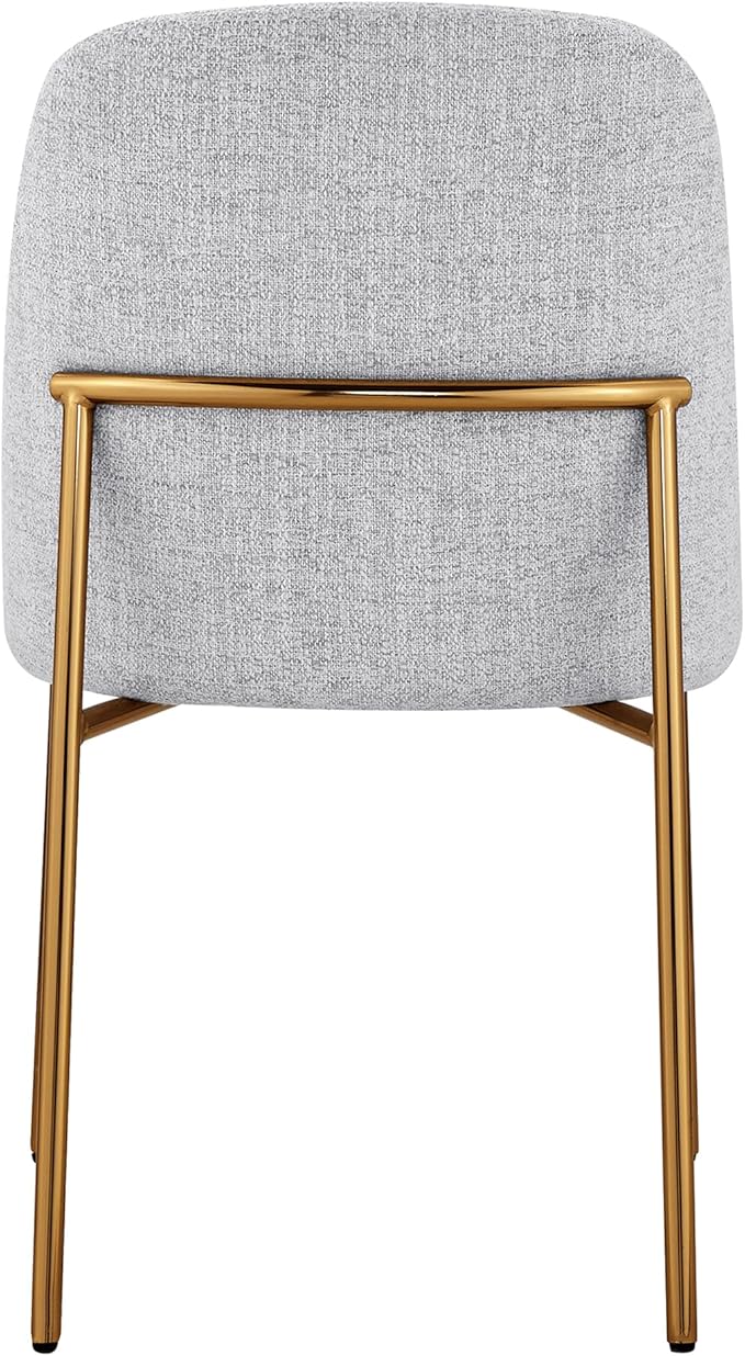 CHITA Modern Dining Chairs Set of 2, FSC Certified Metal Dining Chair for Dining Room, Light Gray