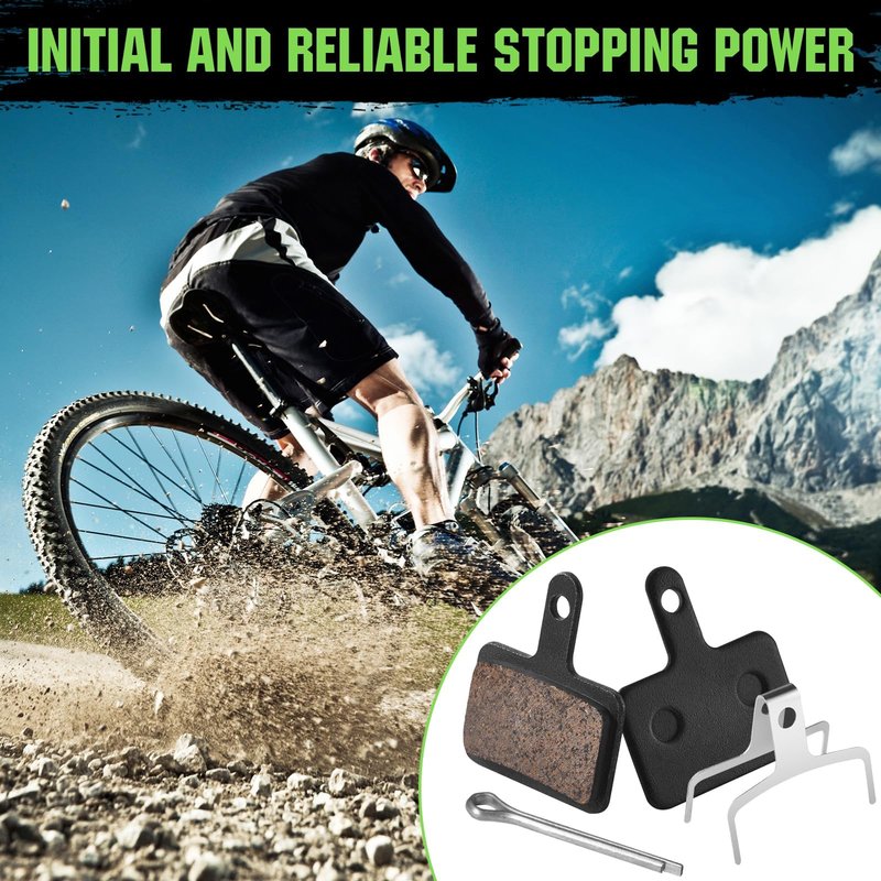 Zacro 4 Pairs Bike Brake Pads, Ceramic Bicycle Disc Brake Pads Fit for Tektro Shimano TRP Deore Br-M575 B01s Mt200 M525 M515 T615 T675 M505 M495 M486 M485, Mountain MTB Ebike Brake Pads Replacement
