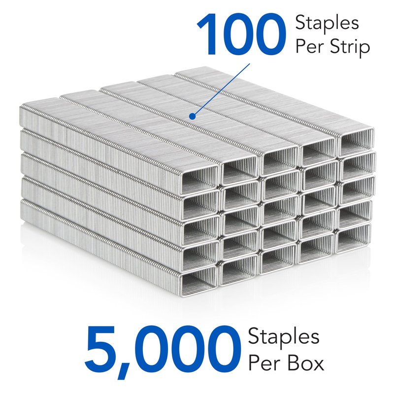Swingline Staples, Heavy Duty, 1/4" Length, 25 Sheet Capacity, 100/Strip, 5000/Box, 1 Pack (79394)