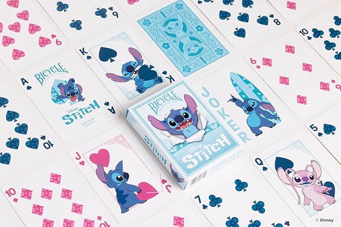 Bicycle Disney Stitch Inspired Playing Cards, Standard 52 Deck of Cards, Poker Size, Family & Kids Card Game