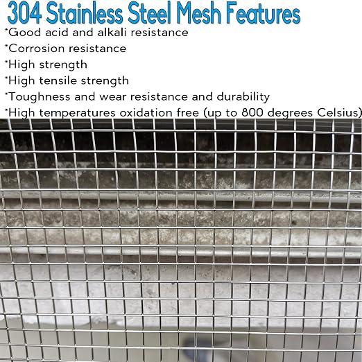 Upgraded 2PACK SS Wire Mesh, 4 Mesh Completely Welded, 12 X 24 in, Stainless 304