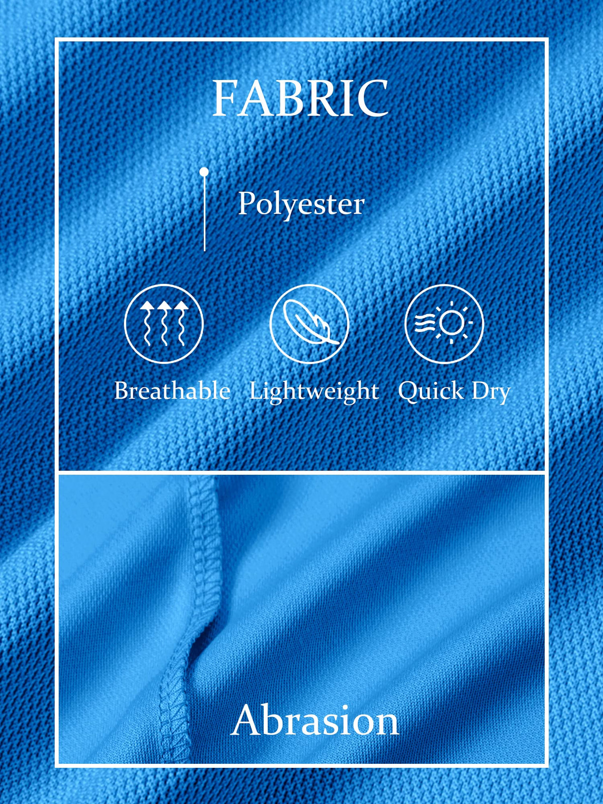 TACVASEN Mens Golf Shirt Dry Fit Mens Polo Shirts Short Sleeve Performance Golf Polos for Men with Collar Work Shirts Azure Blue, 3XL