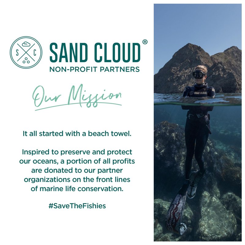 Sand Cloud Turkish Beach Towel - Sand Resistant - 100% Organic Turkish Cotton Yarn - Quick Dry Towel for Beach, Picnic, Blanket or Bath - As Seen on Shark Tank - Marine Life (Bohemianster)