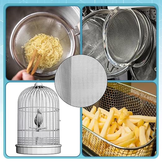 SATINIOR 2 Packs 11.8 x 39.3 Inch 304 Stainless Steel Woven Wire Mesh Fine