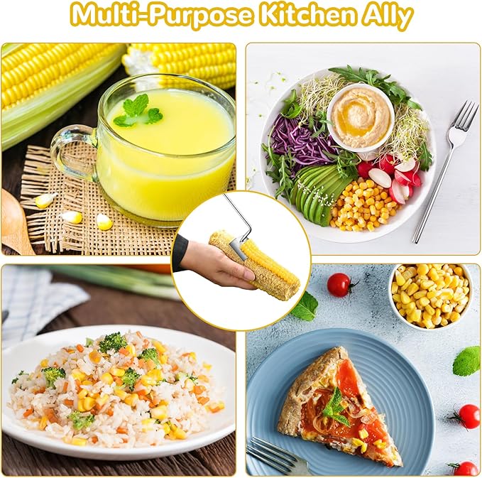 Corn Cob Stripper, Long Handle Corn Peeler for Corn on the Cob Stainless Steel Corn Stripping Tool Fast and Safe, Suitable for Home Kitchens, Restaurant Chefs, Outdoor Dining Enthusiasts
