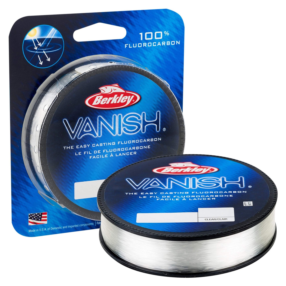 Berkley Vanish®, Clear, 6lb | 2.7kg, 250yd | 228m Fluorocarbon Fishing Line, Suitable for Saltwater and Freshwater Environments