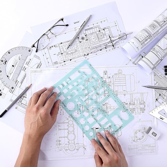 Mr. Pen- House Plan, 3 Pack, Green, Interior Design and Furniture Templates, Drafting Tools and Ruler Shapes for Architecture, Drafting Tools, Architecture Supplies, Drafting Templates
