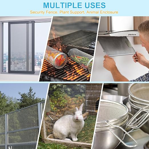 16 Pcs 13x9 40 Mesh 304 Stainless Steel Wire Mesh Sheet, Rustproof Metal Mesh