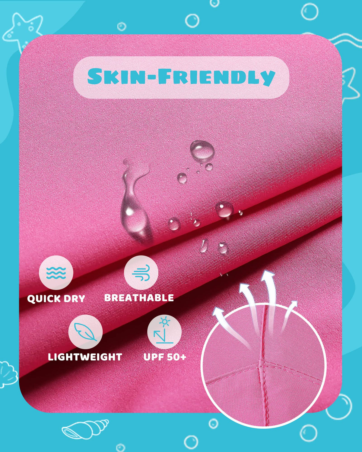 maamgic Boys Swim Trunks with Compression Liner Toddler Stretch Swim Shorts Quick Dry Swimming Trunks Boxer Brief 2 in 1 Beach Shorts Pink Lake Blue 7