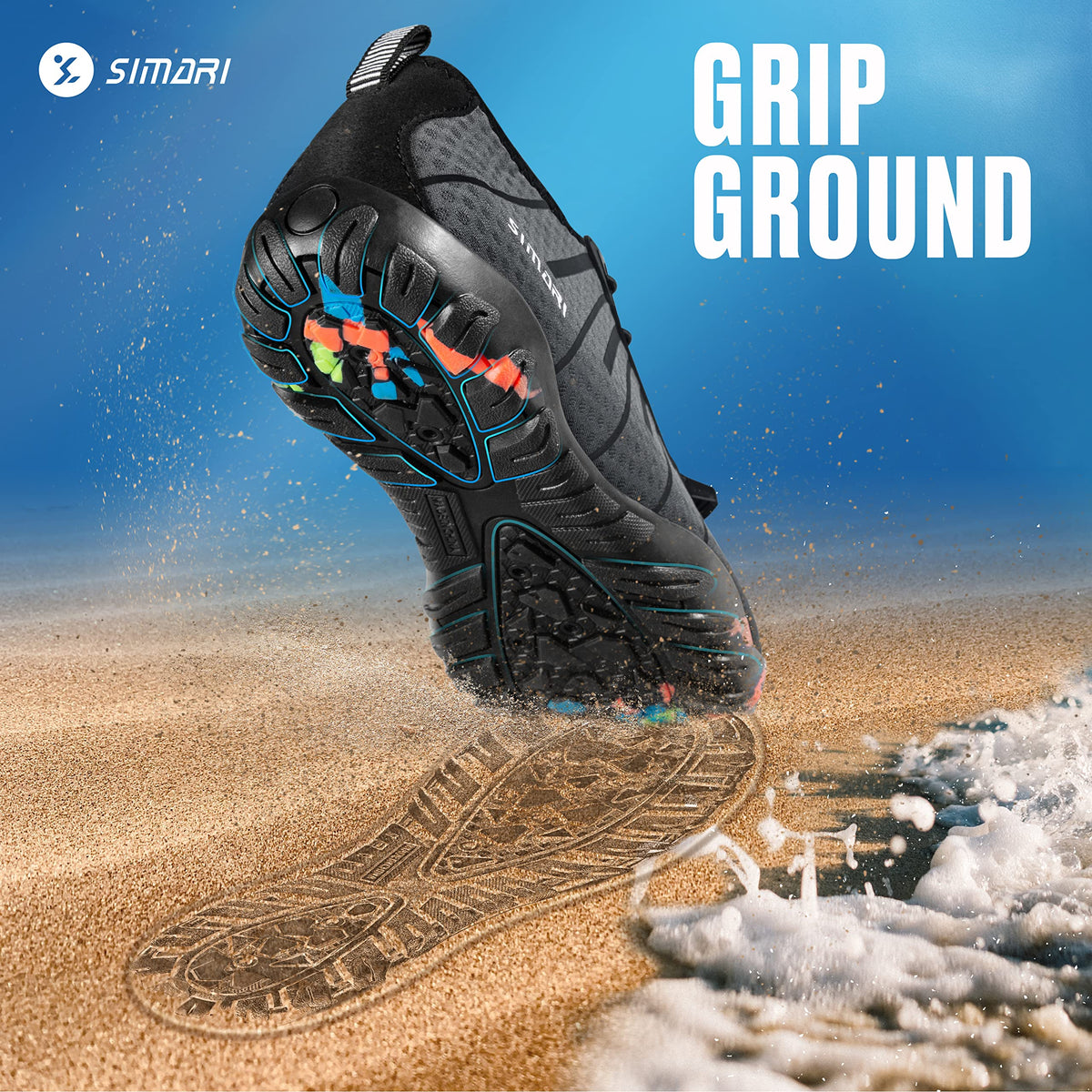 SIMARI Water Shoes for Women Men - Barefoot Quick-Dry Aqua Socks | Lightweight Swim Shoes for Surfing, Swimming, Beach Sports, Kayaking, Diving | Non-Slip Design