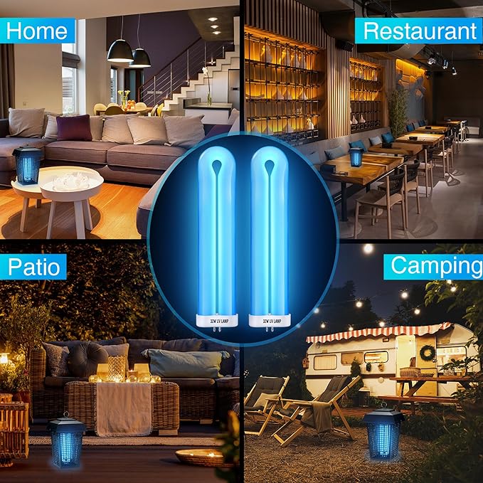 BF190 Replacement Bulb Compatible with Flowtron BK-40D Bug Zapper, 10 Inch FUL32T8/BL U Type Replacement Light Bulb for 32W Outdoor Electronic Insect Mosquito Killer(4 Pack)