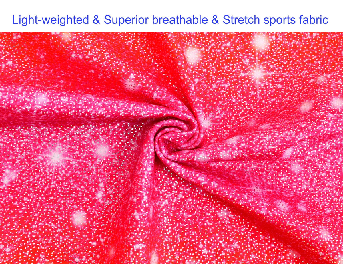 Domusgo Leotards for Girls Gymnastics Size 7-8 Years Old Sleeveless Red Rose Athletic Unitards Kids Workout Bodysuits