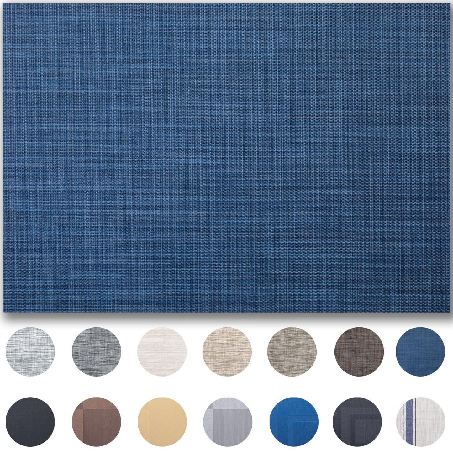 Placemats Set of 4 - Easy Clean Woven Vinyl Placemats for Dining Table, Indoor/Outdoor Place Mats, Washable PVC Table Mats(Caramel)