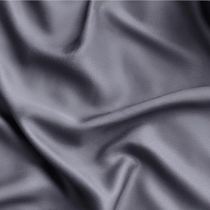 Bedsure King Size Sheets Set, Cooling Sheets for Hot Sleepers, Rayon Derived from Bamboo, Breathable & Soft, Deep Pocket Up to 16 Inches, Hotel Luxury Silky Bedding, Dark Grey