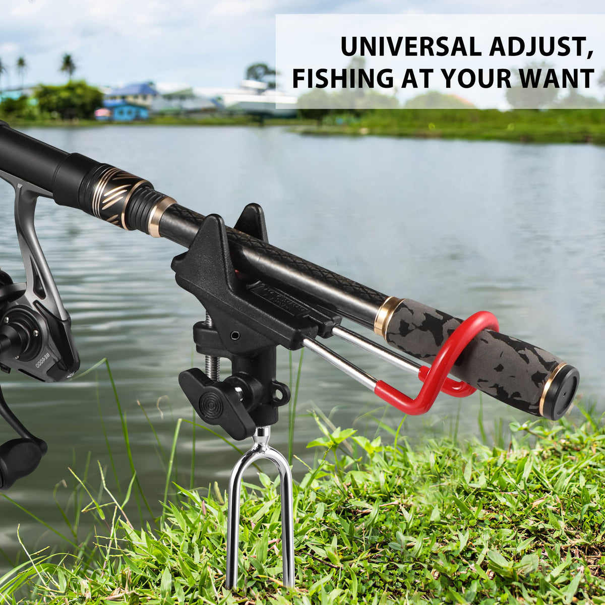 PLUSINNO Fishing Rod Holders for Bank - Upgraded Fishing Pole Holders for Ground, Beach, 360 Degree Adjustable Fishing Pole Stand Equipment, Gift for Men Father’s Day, Birthday Day