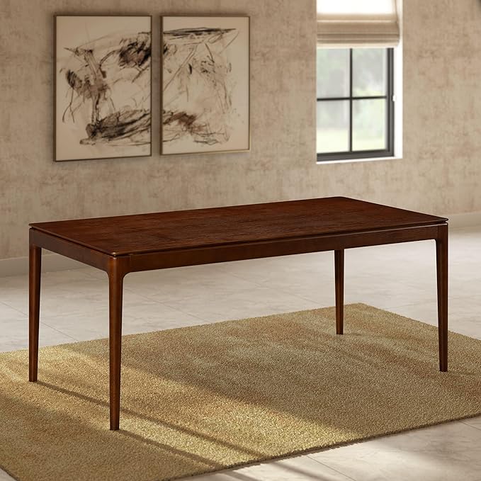 NTC Mingle 71 Inch Modern Design, Rectangular Dinner Table for Dining Room, Living Room Furniture, Effortless Assembly, Dark Walnut