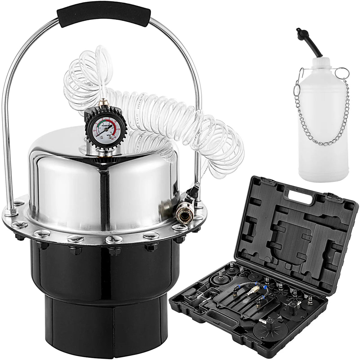 Pneumatic Air Pressure Brake Bleeder Kit Car Brake Fluid Oil Change Tool With 5L Tank for Bleeding Brake and Clutch System