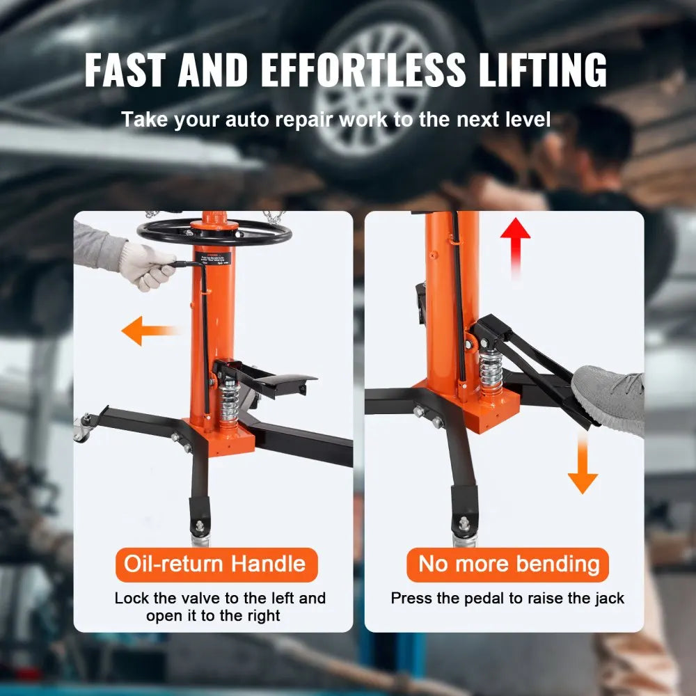 Transmission Jack 1322 LBS Hydraulic Telescoping Transmission Jack 32"-67" High Lift Floor Jack Stand Lift Hoist Garage