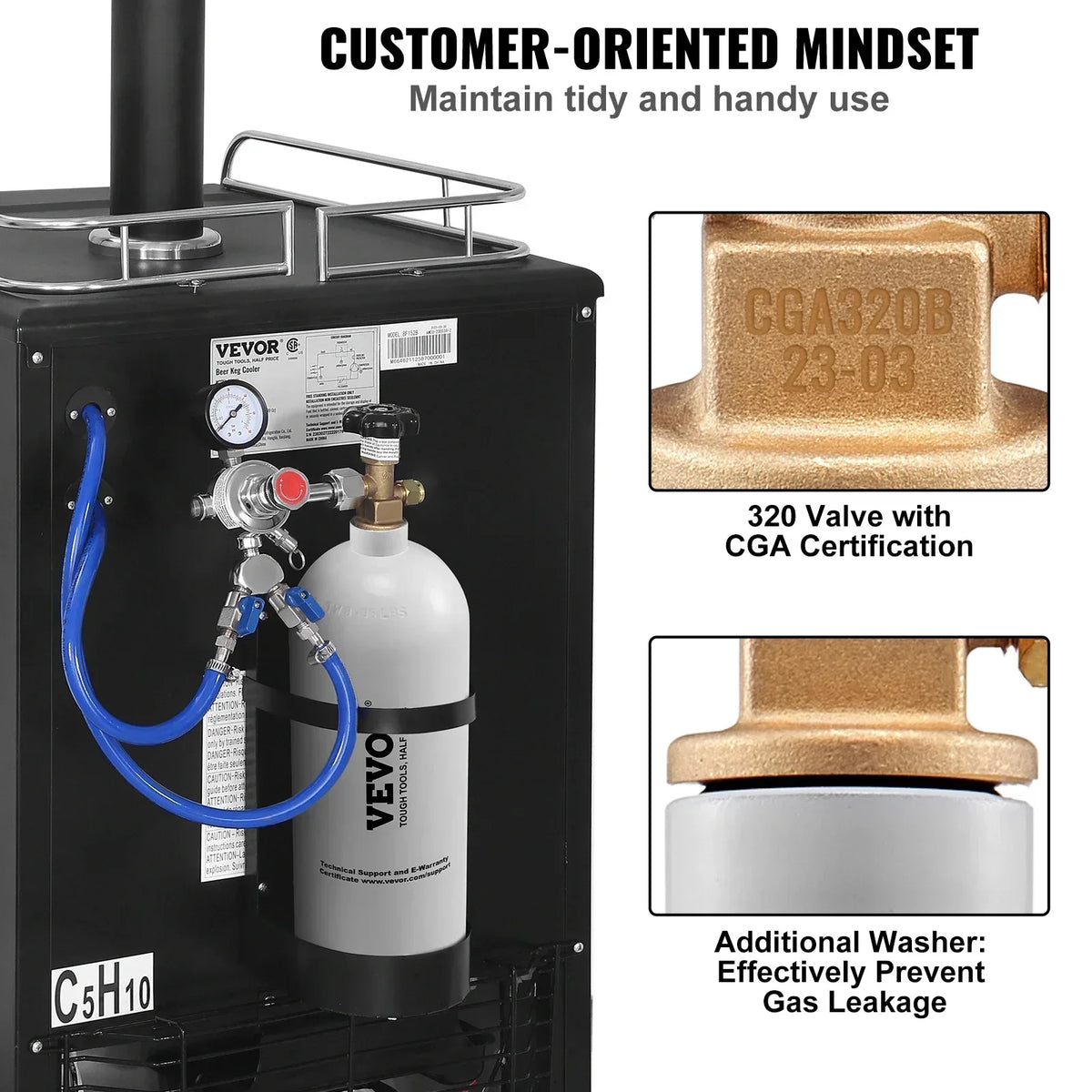 5Lbs CO2 Tank Aluminum Gas Cylinder Brand New CO2 Cylinder with Gray Spray Coating CO2 Tank with CGA320 Valve