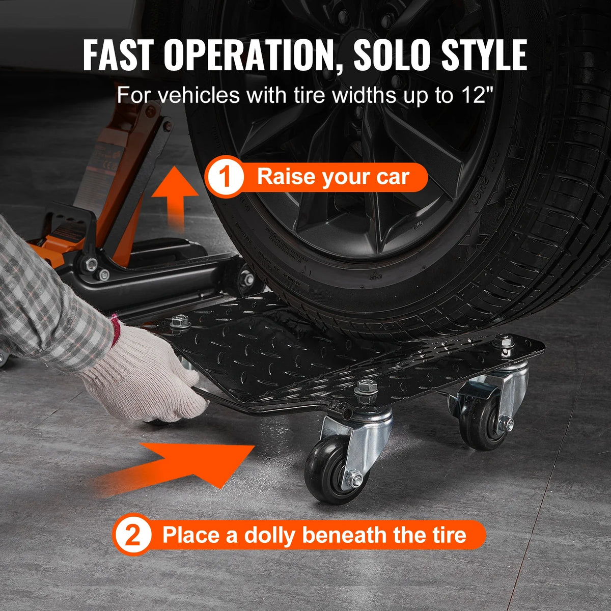 2PCS 3000 lbs/1360 kg Car Dollies Heavy-duty Car Tire Dolly Moving Cars Trucks Trailers Motorcycles and Boats