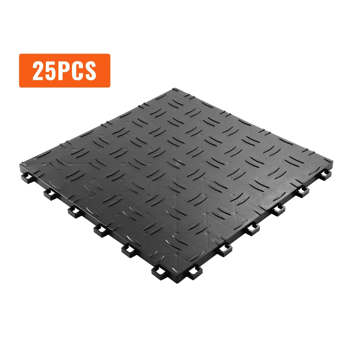 12 x 12 x 0.53 inch 25/50 Pack Non-Slip Double-Sided Texture Garage Flooring Tiles for Garages Basements Repair Shops