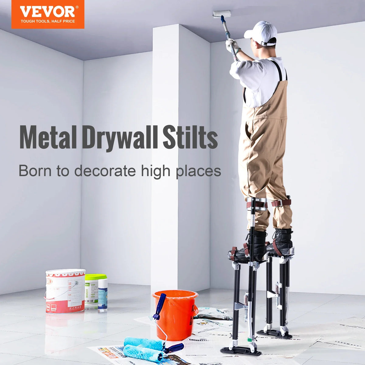 Drywall Stilts 24"-40" Adjustable Aluminum Stilts Tool Durable and Non-slip Work Stilts for Sheetrock Painting/Walking