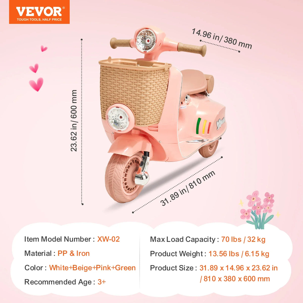 Kids Ride On Motorcycle 6V/12V Battery Powered Electric Motorcycle Trike with Speed 2mph Ride on Toys for Children Gifts