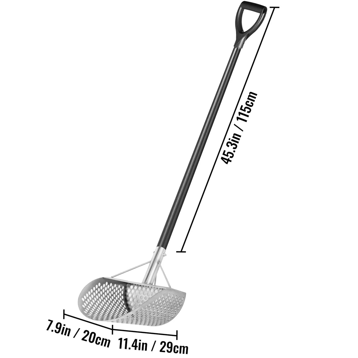 Metal Detector Sand Scoop Stainless Steel Metal Detecting Beach Scoops 10mm Hole Metal Detector Scoop for Treasure Hunting