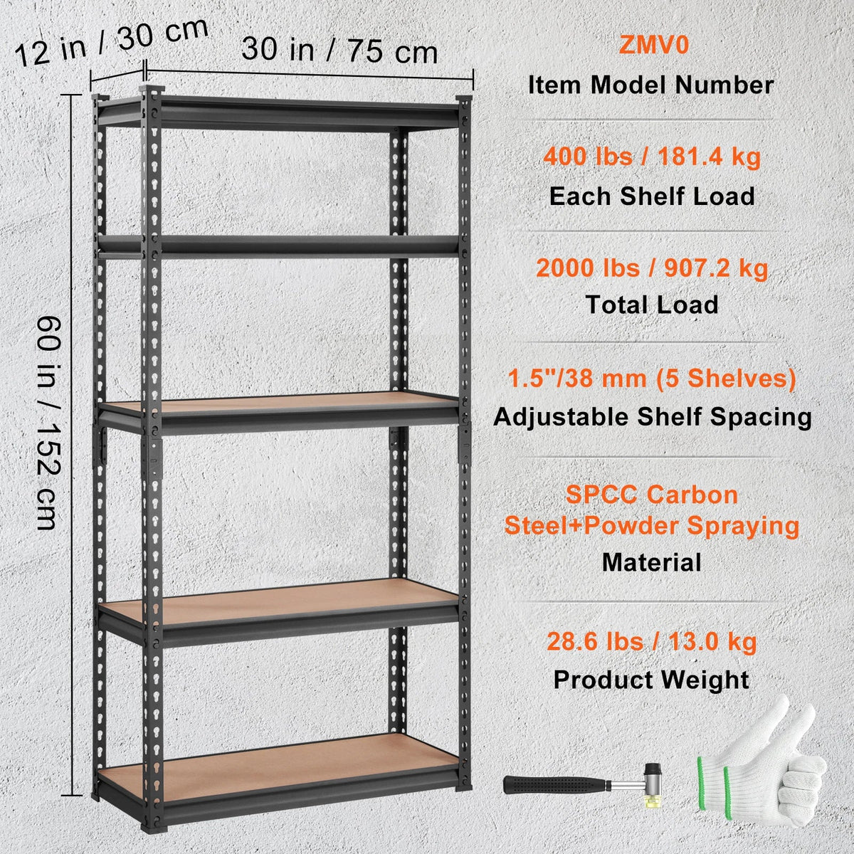 5 Layers Standing Storage Shelving Unit Heavy Duty Organizer Metal Rack for Kitchen Living Room Warehouse Flower Stand