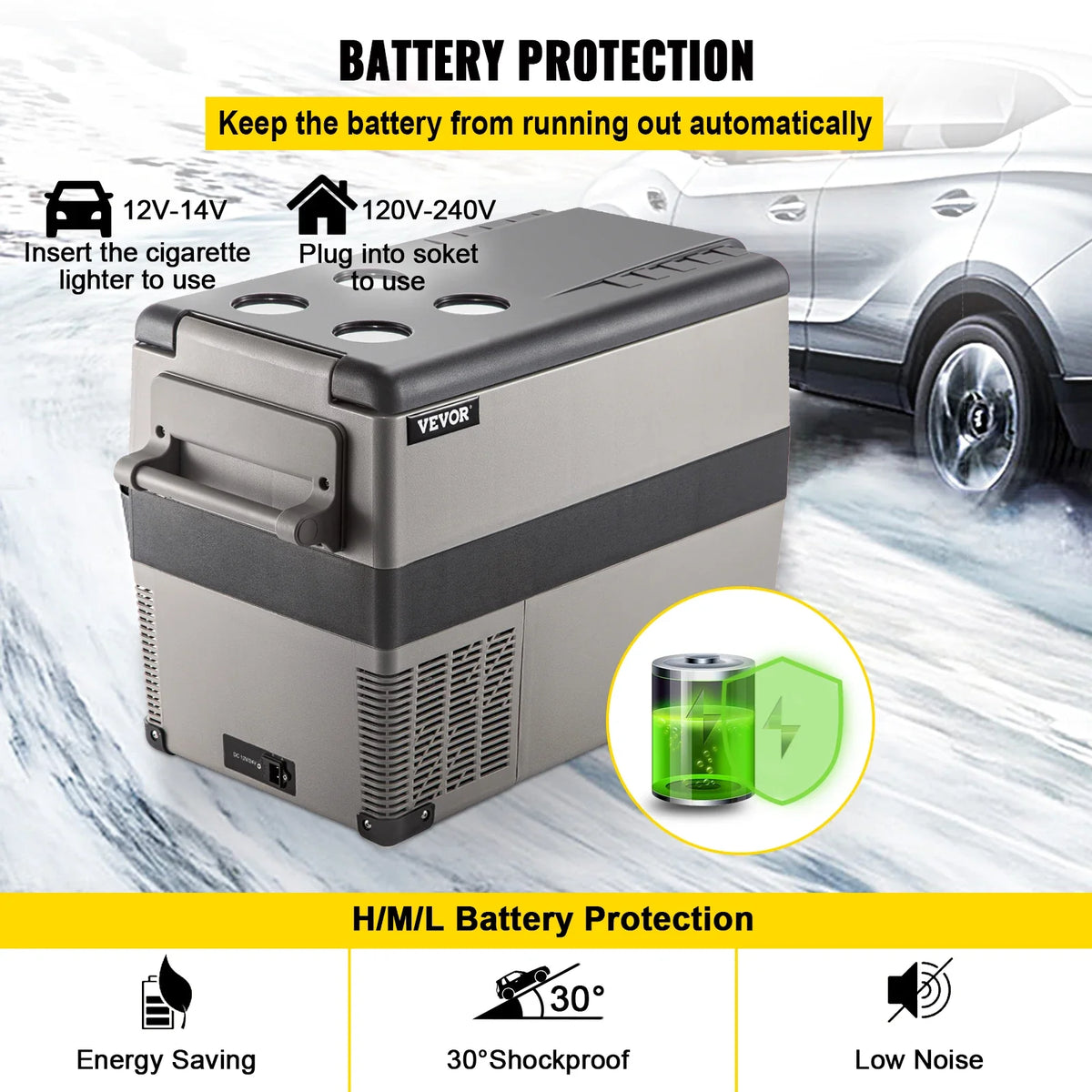Portable Small Car Freezer 45L Mini Car Refrigerator 60W Cooler 12V Portable Vehicle Car Fridge For Home and Outdoor Use