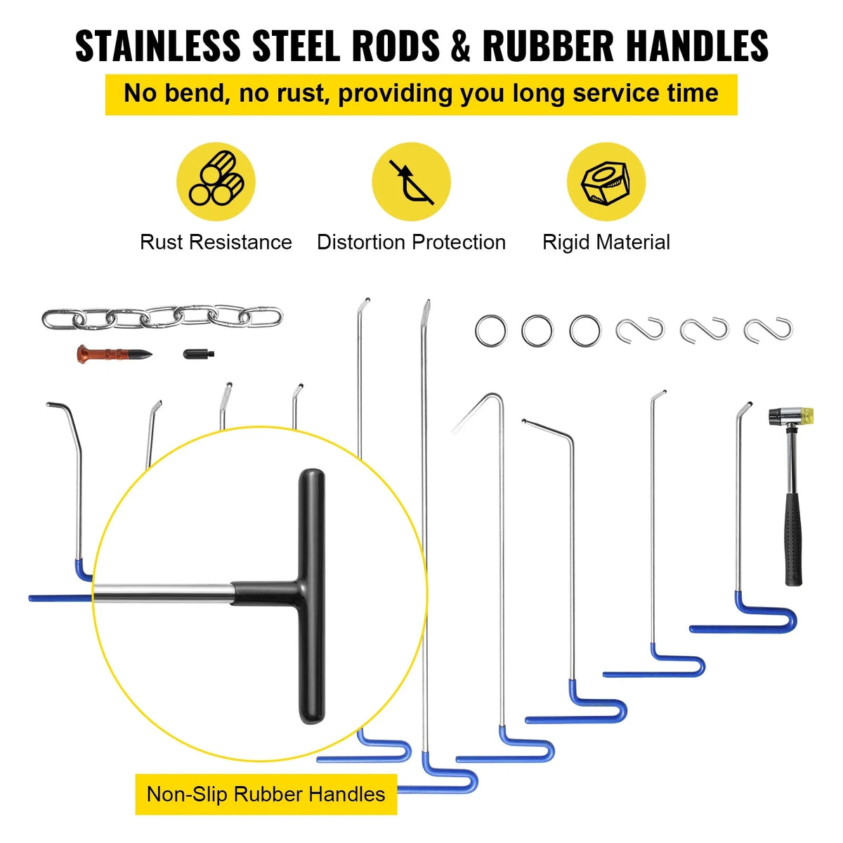 20 Pcs Paintless Dent Repair Rods Professional Hail Dent Removal Tool For Minor Dents Door Dings And Hail Damage