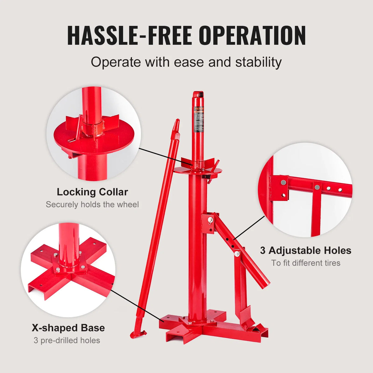 Portable Hand Bead Breaker Mounting Tool for 203-406mm Tires Compatible with Car Truck Trailer for Home Garage