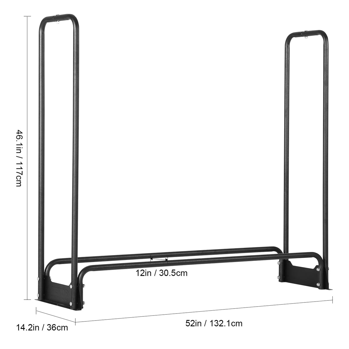 12.7FT Outdoor Firewood Rack with Cover Heavy Duty Firewood Holder & 600D Oxford Waterproof Cover for Fireplace Patio