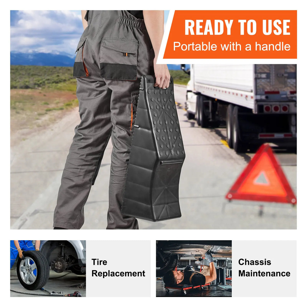 Car Service Ramp, 20000 lbs/10 ton Capacity, 5.5" Lift Car Ramp, Low Profile Plastic Tire Ramp for Oil Changes Wheels