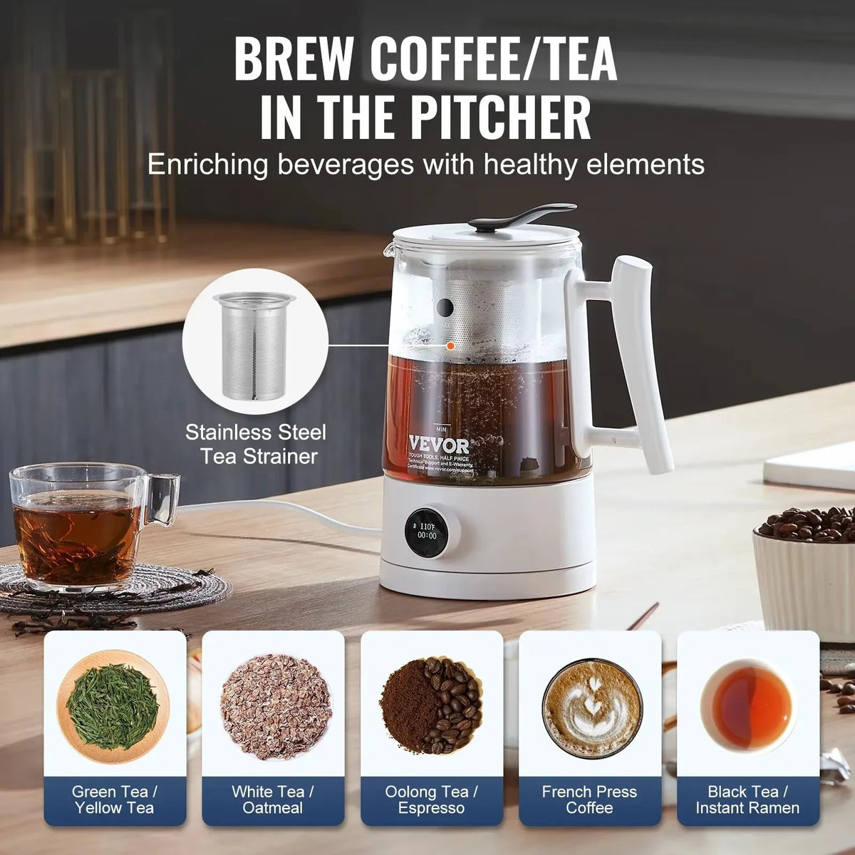 Hydrogen Water Pitcher1.5 L / 52.8 oz Large Capacity Hydrogen Generator Water Kettle Hydrogen Rich Water Ionizer Machine