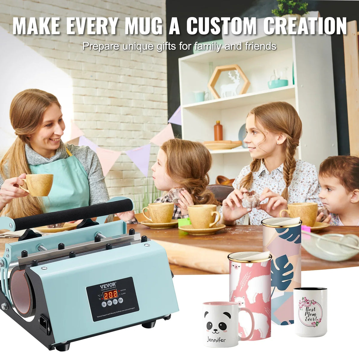 Tumbler Heat Press Machine, 11-30oz Mug Press, Heat Up Fast and Even, Tumbler Press with Sublimation Paper,Tape and Gloves