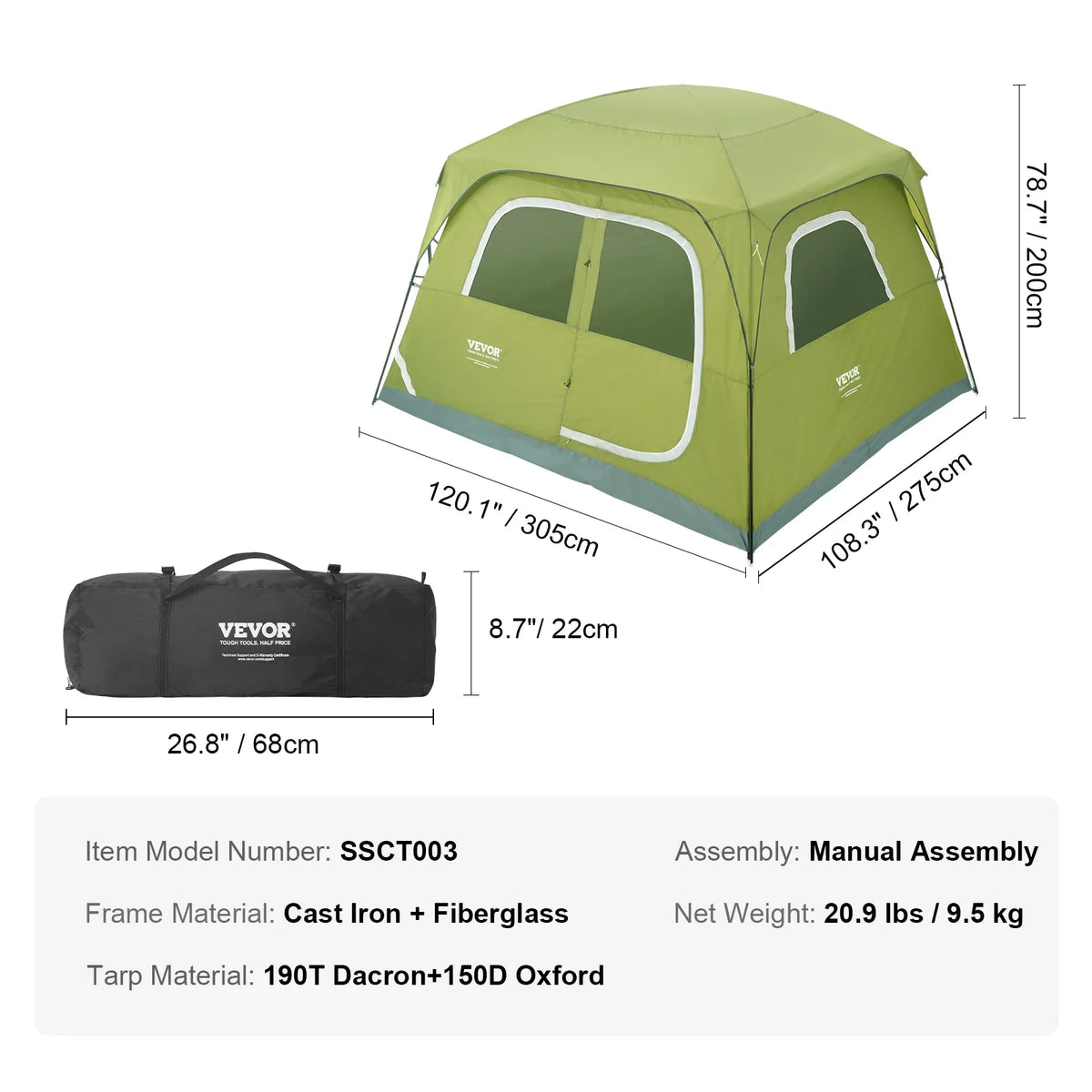 Outdoor Camping Tent Pop-Up Tents for 4 Person Easy Setup Waterproof Backpacking Tent for Family Camping Hiking Hunting