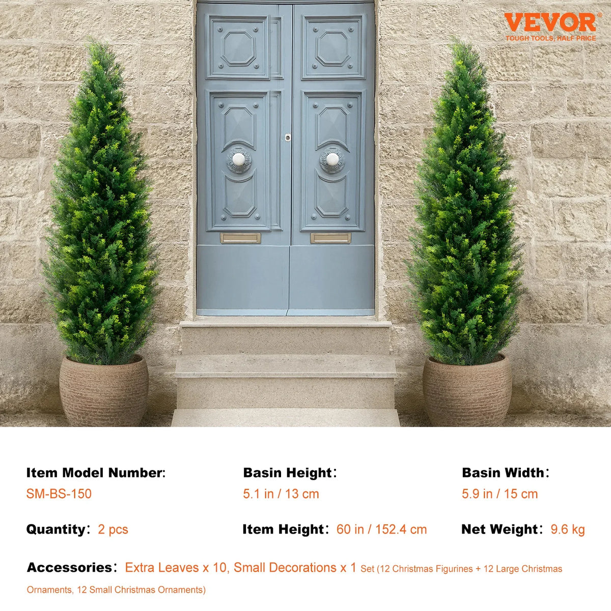 Artificial Cedar Topiary Tree Evergreen Fake Pine Cypress Trees Plant Artificial Greenery Set for Home Decor IndoorOutdoor