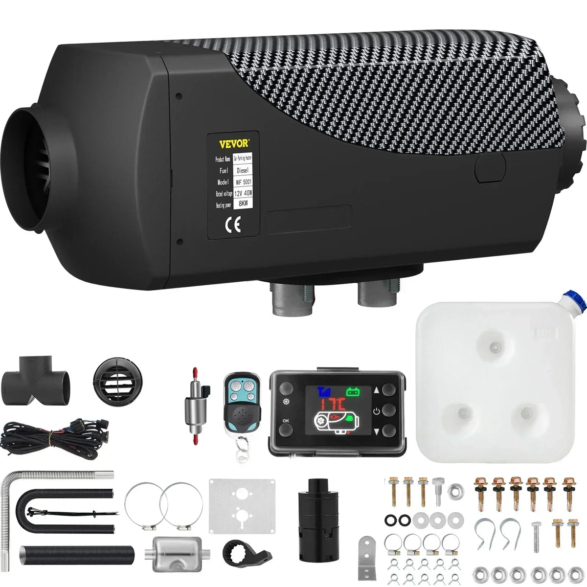 Car Heater Air Diesel Parking Heater 12V 2/5/8KW LCD Switch Silencer Truck Boat Autos Portable Heat Installation