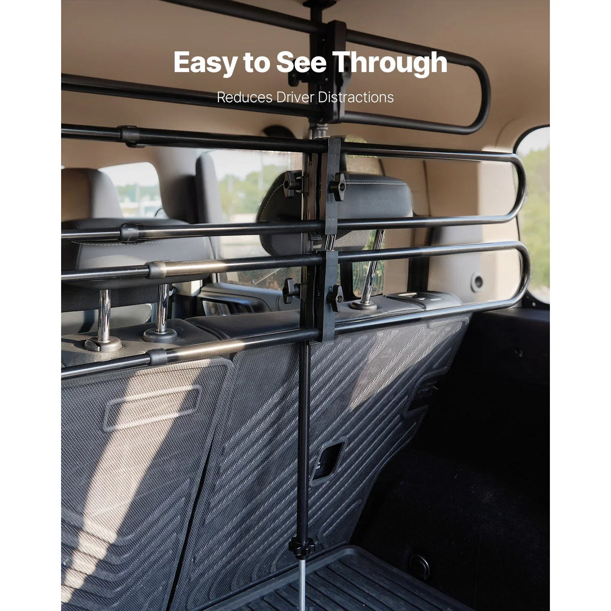 Dog Car Barrier, Dog Car Gate-Strong Metal Tubing Gate Divider Adjustable Universal-Fit Vehicle Pet Barrier for Car Truck