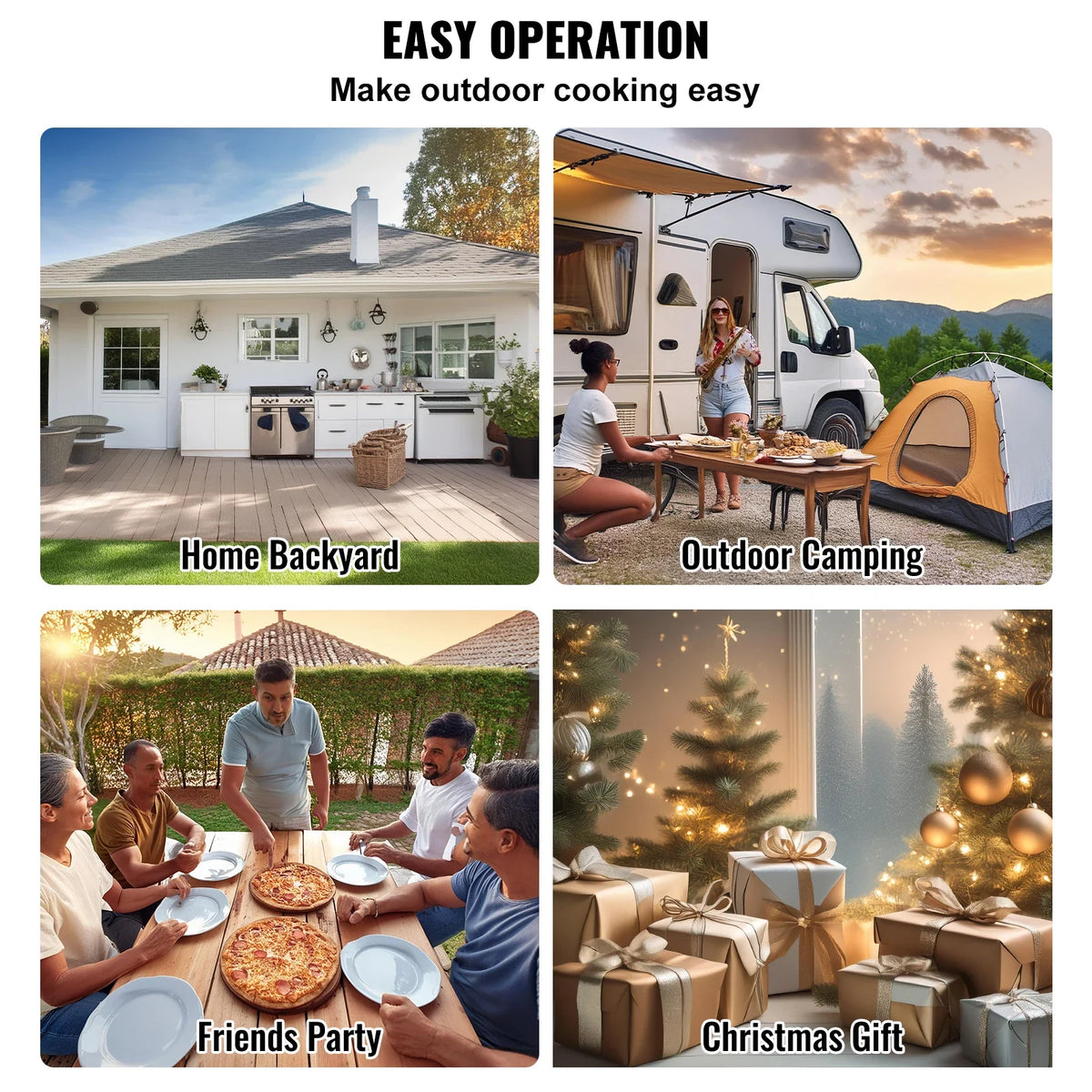 Portable Outdoor Oven, 12-inch Pizza Oven, Pellet & Chips & Charcoal Tri-Fuel, Iron Spray Pizza Grill,Includes Pizza Stone