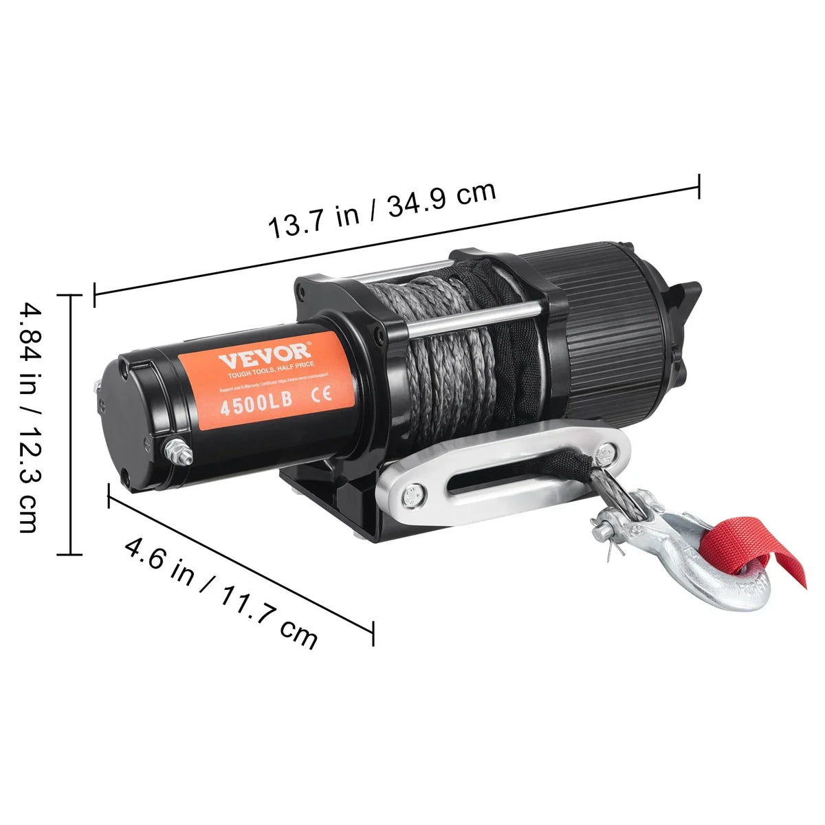 Electric Winch 2000-4500lbs Nylon or Steel Rope W/Wireless Handheld Remote & 4-Way Fairlead for Towing Jeep Off-Road SUV