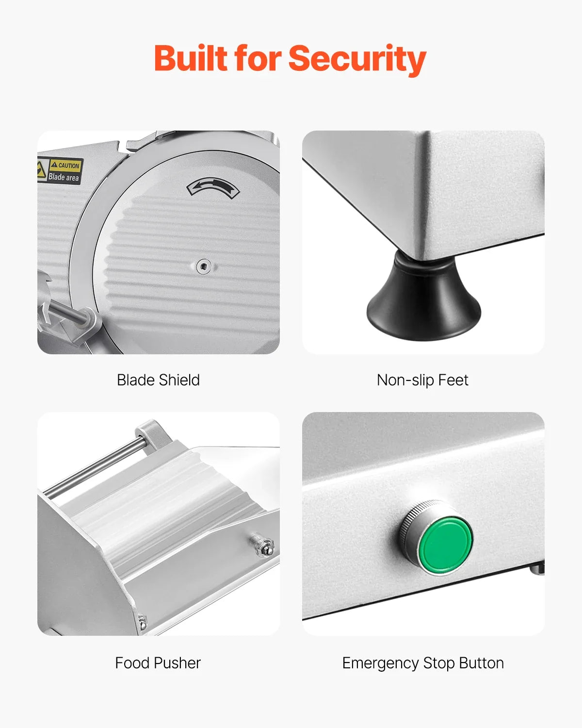 Commercial Meat Slicer, 10 inch Electric Deli Food Slicer, 180W Meat Cutter with a Premium 65Mn Blade, 0-0.4 in Thickness