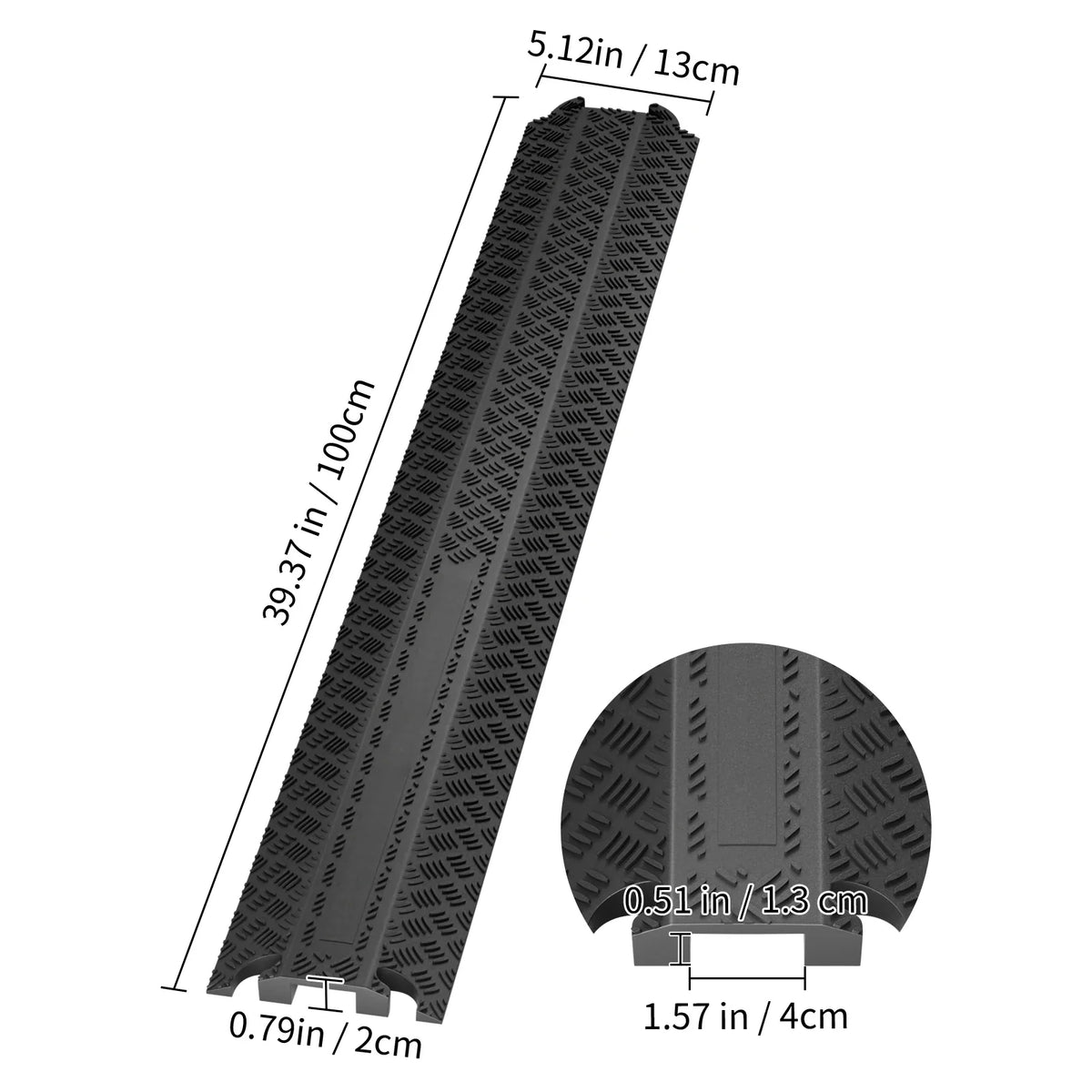 Drop Over Cable Cover Ramp Cable Hose Protector Ramp Floor Cord Cover for High Walking Traffic Areas Outdoor Office School